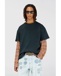 DIESEL - T-Shirt With Frayed Edges And Crystal Details - Lyst