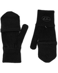 DIESEL - Wool-Blend Gloves With Oval D Logo - Lyst