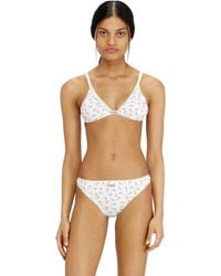 DIESEL - Cotton Triangle Bra With All-Over Floral Print - Lyst