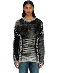 DIESEL - Treated Cable-Knit Jumper - Lyst