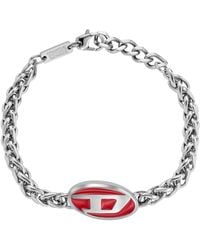 DIESEL - Enamel And Stainless Steel Chain Bracelet - Lyst