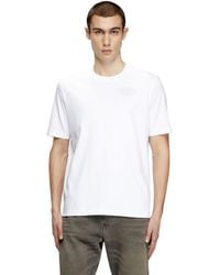 DIESEL - T-shirt en coton mercerisé avec logo ton sur ton - Lyst