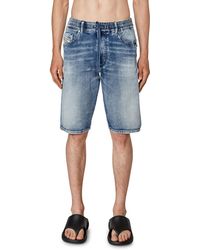 DIESEL - Shorts In Track Denim With Used Details - Lyst