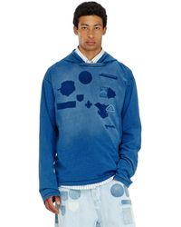 DIESEL - Hooded Long-Sleeve T-Shirt With Shadow-Effect Patches - Lyst