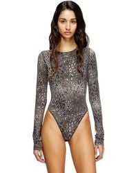 DIESEL - Leopard Print Nylon Bodysuit - Lyst