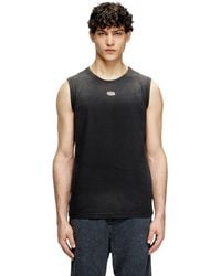 DIESEL - Faded Tank Top With Cut-Out Oval D - Lyst