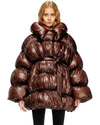 DIESEL - Short Quilted Down Coat With Belt - Lyst