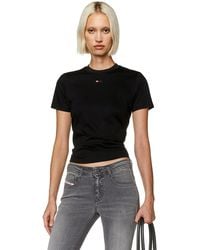 DIESEL - T-shirt With Embroidered Micro Logo - Lyst