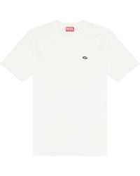 DIESEL - T-shirt con applicazione ovale - Lyst