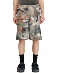 DIESEL - Sweat Shorts With Camo Digital Print - Lyst