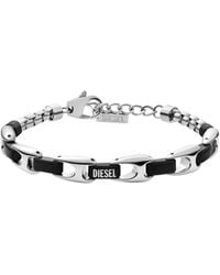 DIESEL - Two-Tone Stainless Steel Chain Bracelet - Lyst