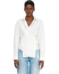 DIESEL - Linen-Blend Shirt With Wrap Closure - Lyst