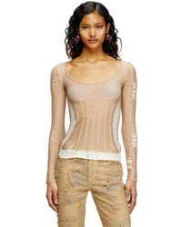 DIESEL - Seamless Top With Lingerie Illusion - Lyst