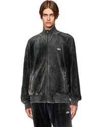 DIESEL - Chenille Track Jacket With Mock Neck - Lyst