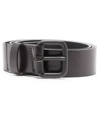 DIESEL - Leather Belt With Metal Logo Insert - Lyst
