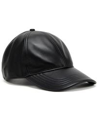 DIESEL - Cappello da baseball in pelle con logo a rilievo - Lyst