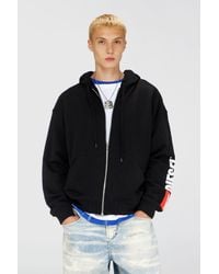 DIESEL - Hoodie With Logo Patch Embroidery - Lyst