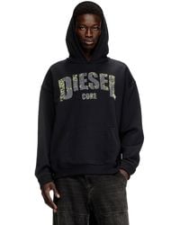 DIESEL - Sweat-shirt à capuche avec logo imprimé effet destroy - Lyst