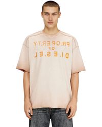 DIESEL - Relaxed Cotton T-Shirt With Front And Back Print - Lyst
