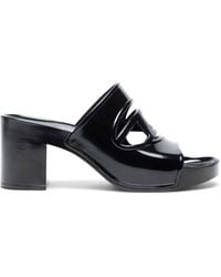 DIESEL - Sa-Bonnie-Heeled Rubber Slides With Cut-Out Logo - Lyst