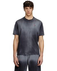 DIESEL - Camiseta Desteñida Con Bordado De Micro Logotipo - Lyst