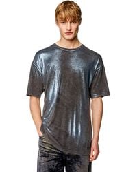 DIESEL - Metallic-T-Shirt in ausgewaschener Optik - Lyst