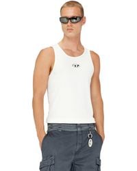 DIESEL - Cotton Tank Top With Logo - Lyst