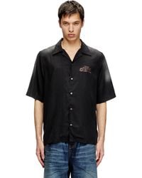 DIESEL - Camicia Bowling Sfumata Con Stampe Logo - Lyst