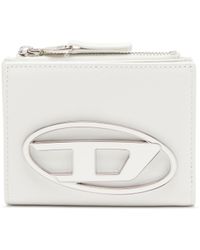 DIESEL - Small Leather Wallet With Logo Plaque - Lyst