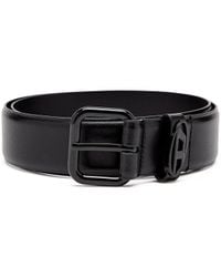 DIESEL - 3.9Cm Logo-Plaque Embellished Leather Belt - Lyst