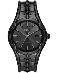 DIESEL - Vert Three-hand Date Black Stainless Steel Watch - Lyst
