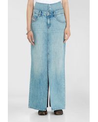 DIESEL - Jean-Illusion Denim Maxi Skirt With Slits - Lyst