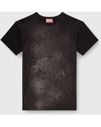 DIESEL - Cotton Crew-Neck T-Shirt With Foil Print - Lyst