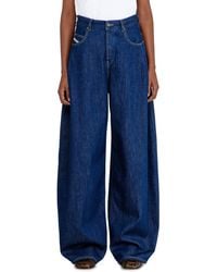 DIESEL - Relaxed Jeans High Waist 1987 D-Khelz, Dark, Button Fly - Lyst