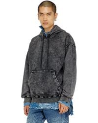 DIESEL - Treated Denim-Effect Hoodie - Lyst