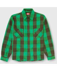 DIESEL - Check Flannel Shirt With Distressed Effect - Lyst