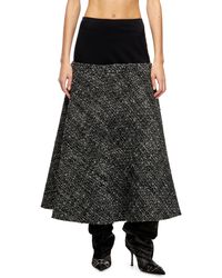DIESEL - Gonna Bouclé Con Vita Elasticizzata - Lyst