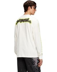 DIESEL - T-shirt a maniche lunghe con stampa camo zebrata - Lyst