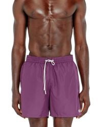 DIESEL - Swim Shorts With Metallic Oval D Logo - Lyst
