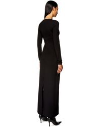 DIESEL - Kleid aus Milano-Strick mit Oval D-Plakette aus Metall - Lyst