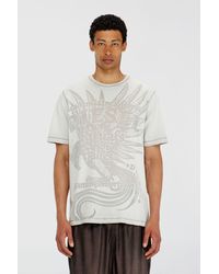 DIESEL - Jersey T-Shirt With Embossed Graphic - Lyst