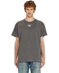 DIESEL - Light Cotton T-Shirt With Metallic Oval D Logo - Lyst
