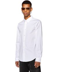 DIESEL - Micro-twill Shirt With Tonal Embroidery - Lyst