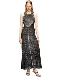 DIESEL - 'M-Rab' Midi Dress Made Of Linen Yarn - Lyst