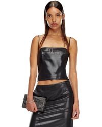 DIESEL - Pinstripe Cami With Coated Front - Lyst