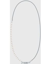 DIESEL - Collar De Cadena De Plata De Ley Y Perlas - Lyst