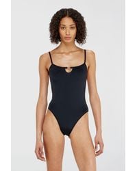 DIESEL - Nylon Bodysuit With Cut-Out And Metal Oval D - Lyst