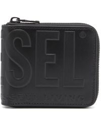 DIESEL - Leather Zip Wallet With Embossed Logo - Lyst