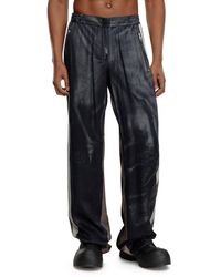 DIESEL - Viscose Pants With Leather-effect Print - Lyst