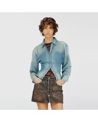DIESEL - Denim Shirt With Sectioned Design - Lyst